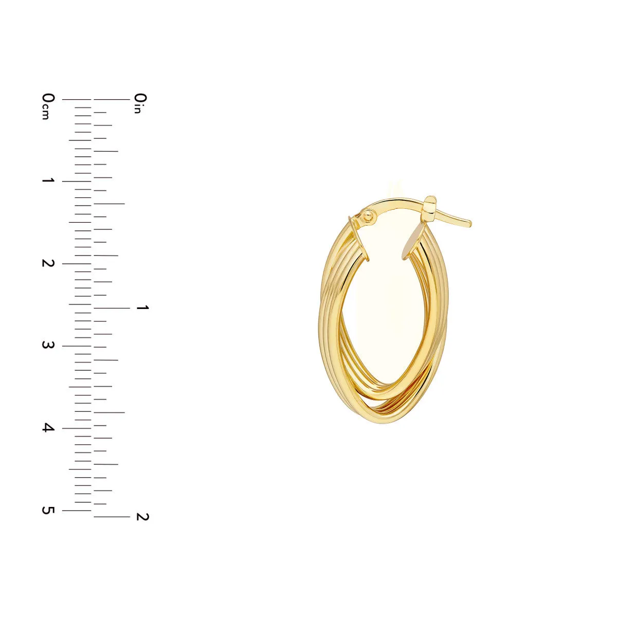 14K Yellow Gold Multi Tube Knot Hoops Hinge Closure - Earrings - by Dazyle