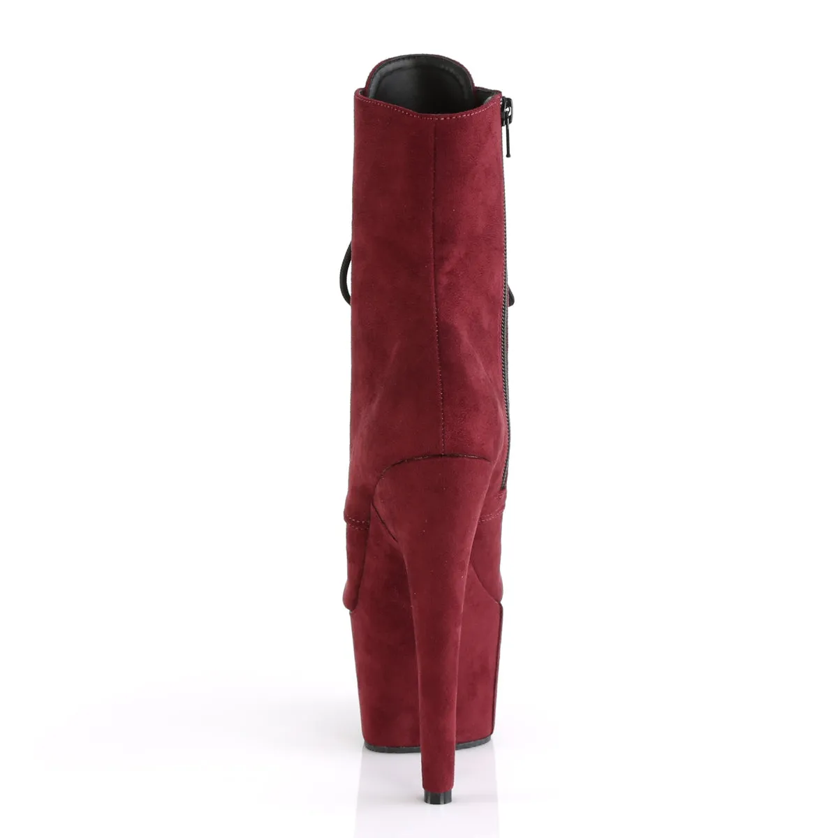 Adore 1020FS Burgundy Red Vegan Suede 7" Heel Platform Ankle Boots