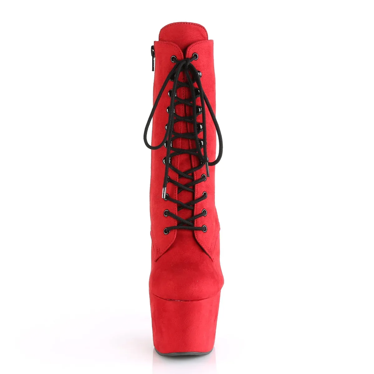 Adore 1020FS Red Vegan Suede 7" Heel Platform Ankle Boots Direct