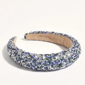 Adorne | Dressy Diamante Event Headband - Blue