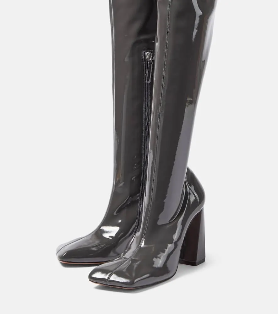 Amina Muaddi Marine Stretch 95 latex over-the-knee boots