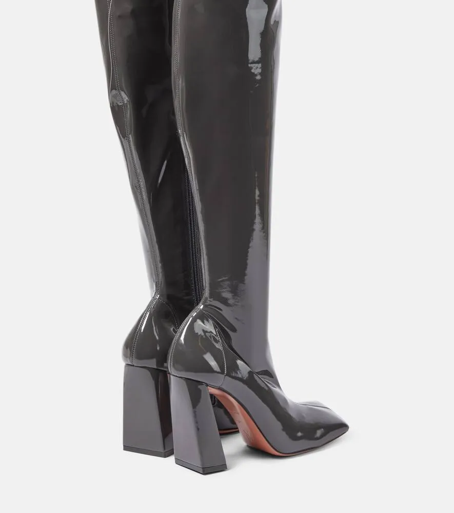 Amina Muaddi Marine Stretch 95 latex over-the-knee boots