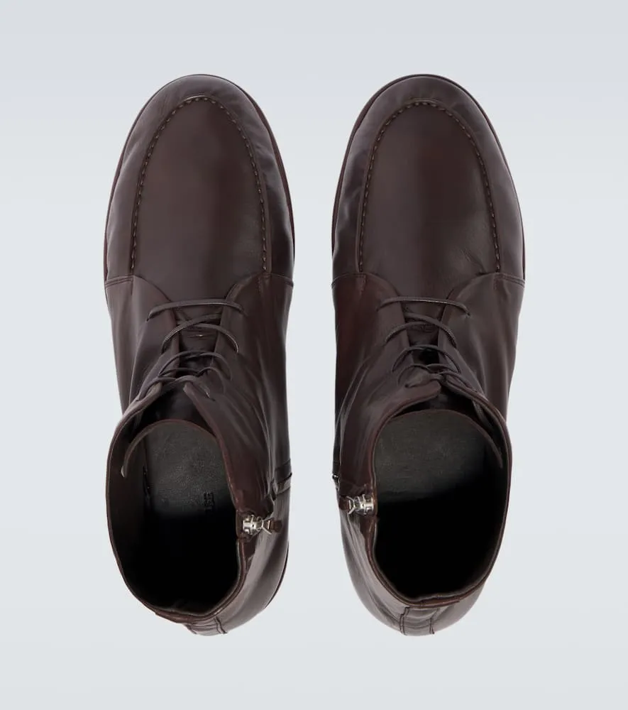 Auralee Leather ankle boots