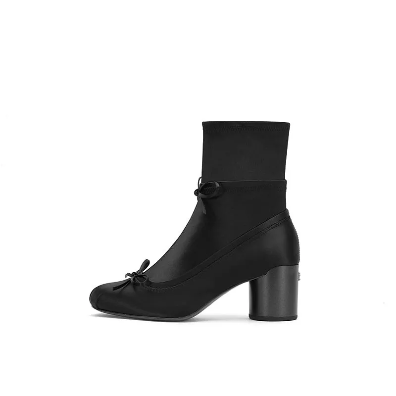 Ballet Elastic Socks Ankle Boots Black