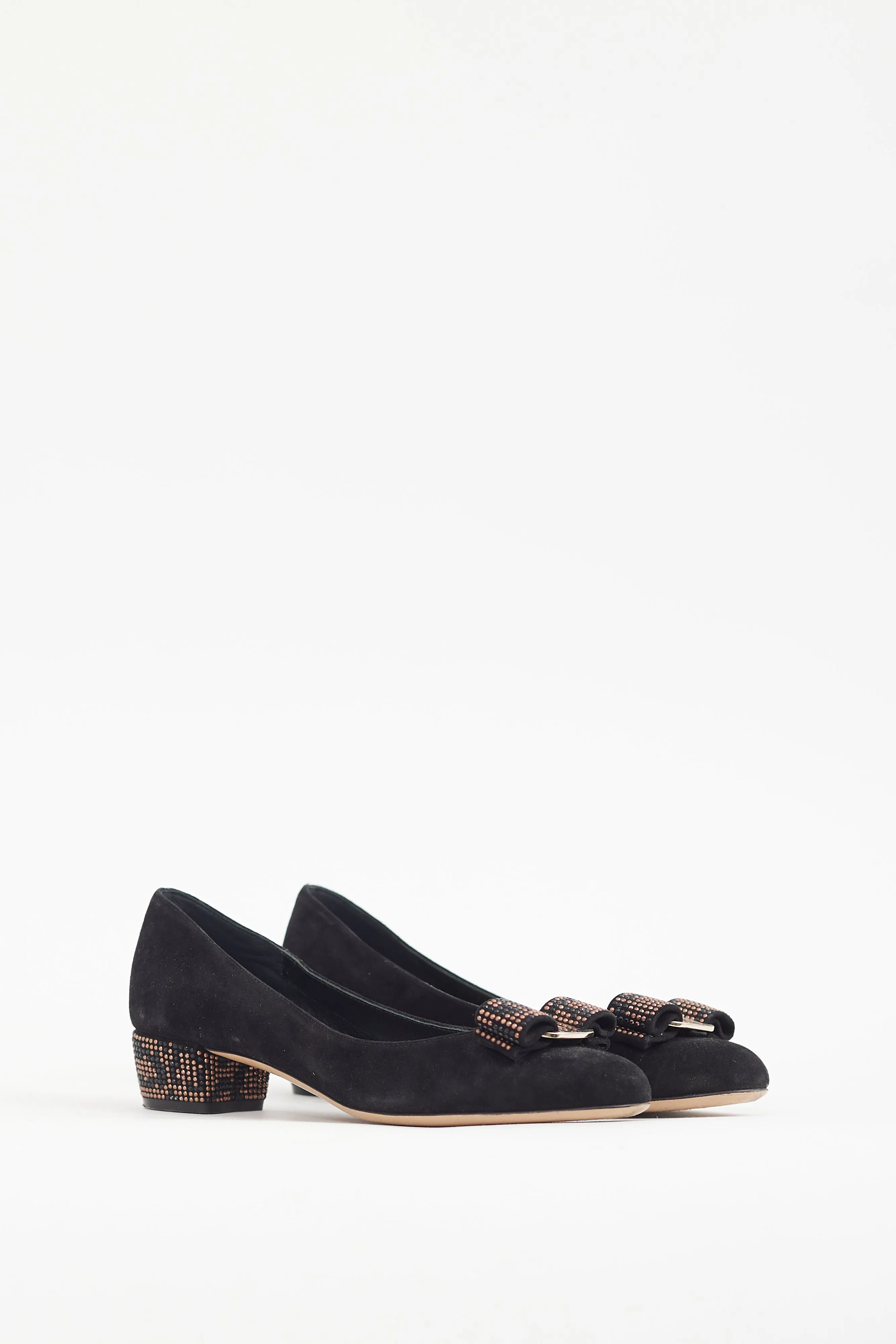 Black & Brown Embellished Vara Heel