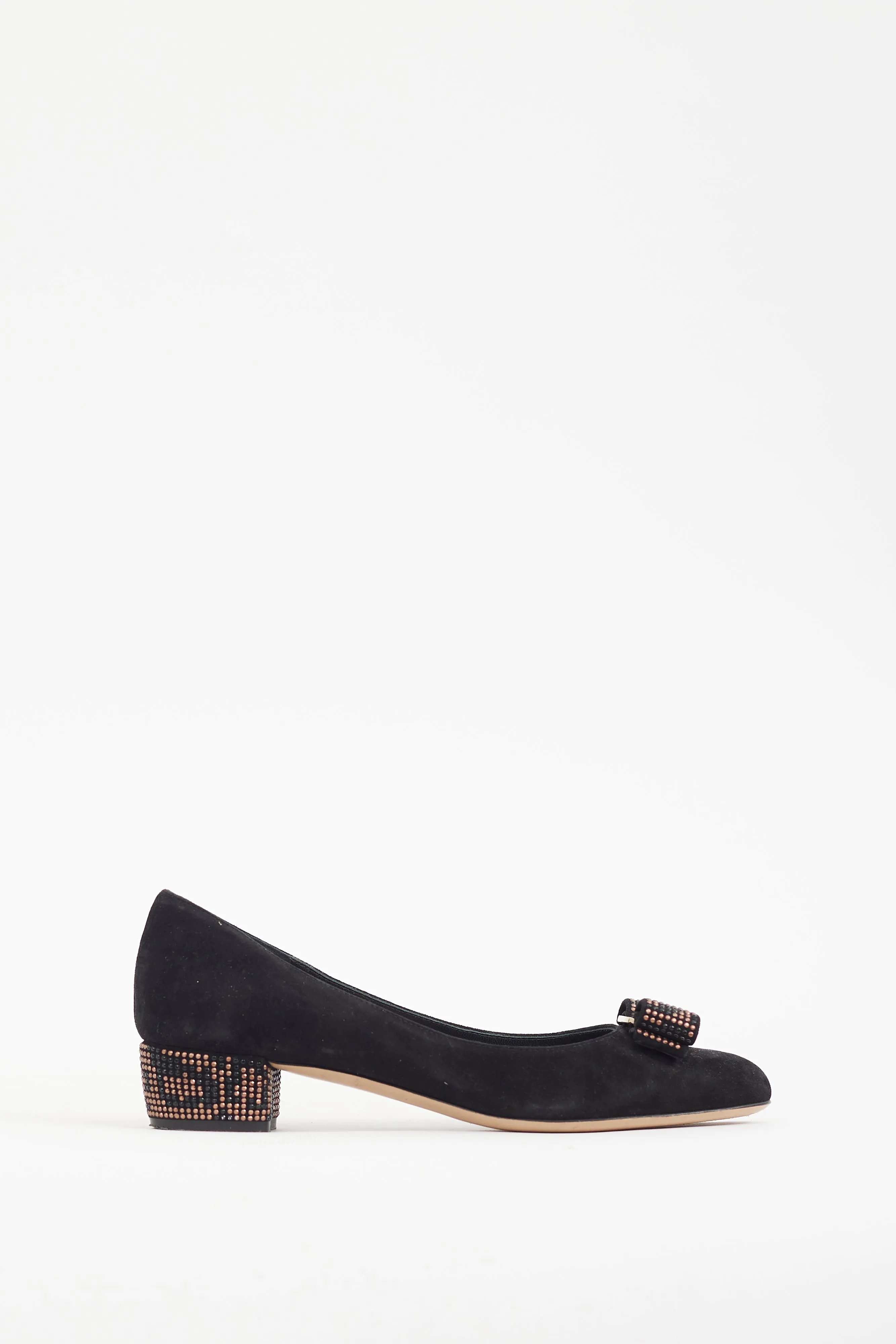 Black & Brown Embellished Vara Heel
