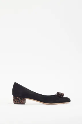 Black & Brown Embellished Vara Heel