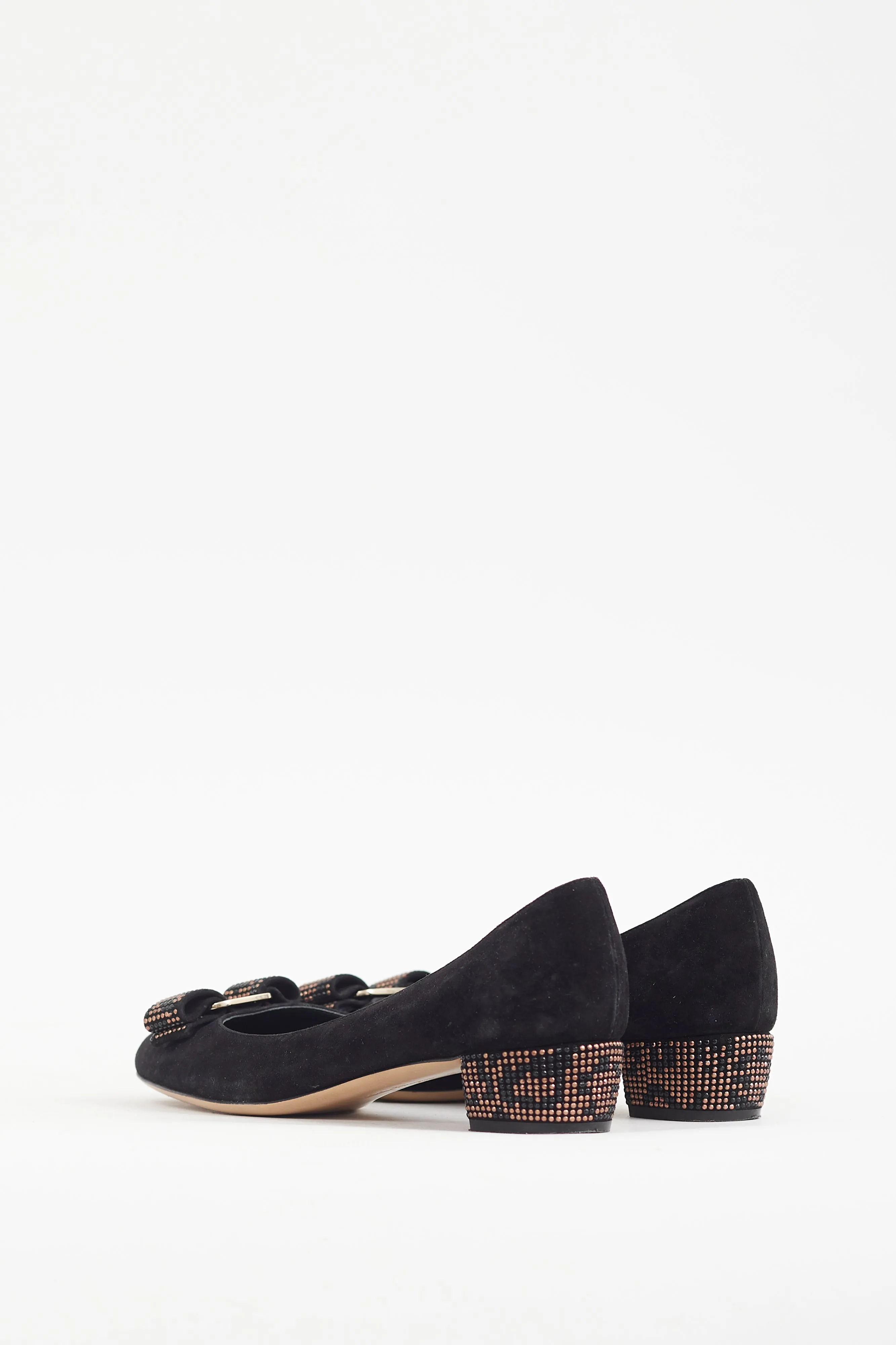 Black & Brown Embellished Vara Heel