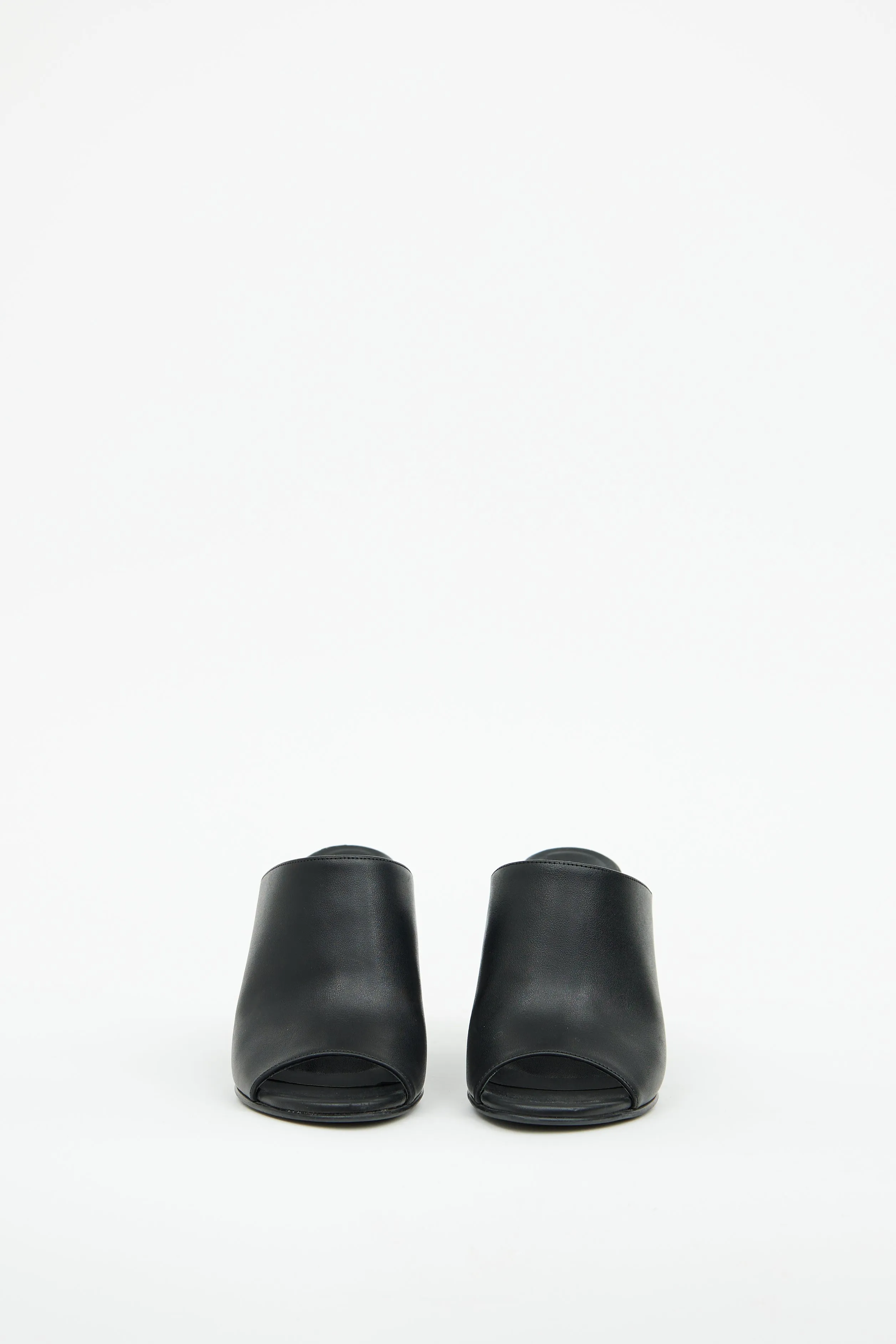Black & Brown Heeled Mule