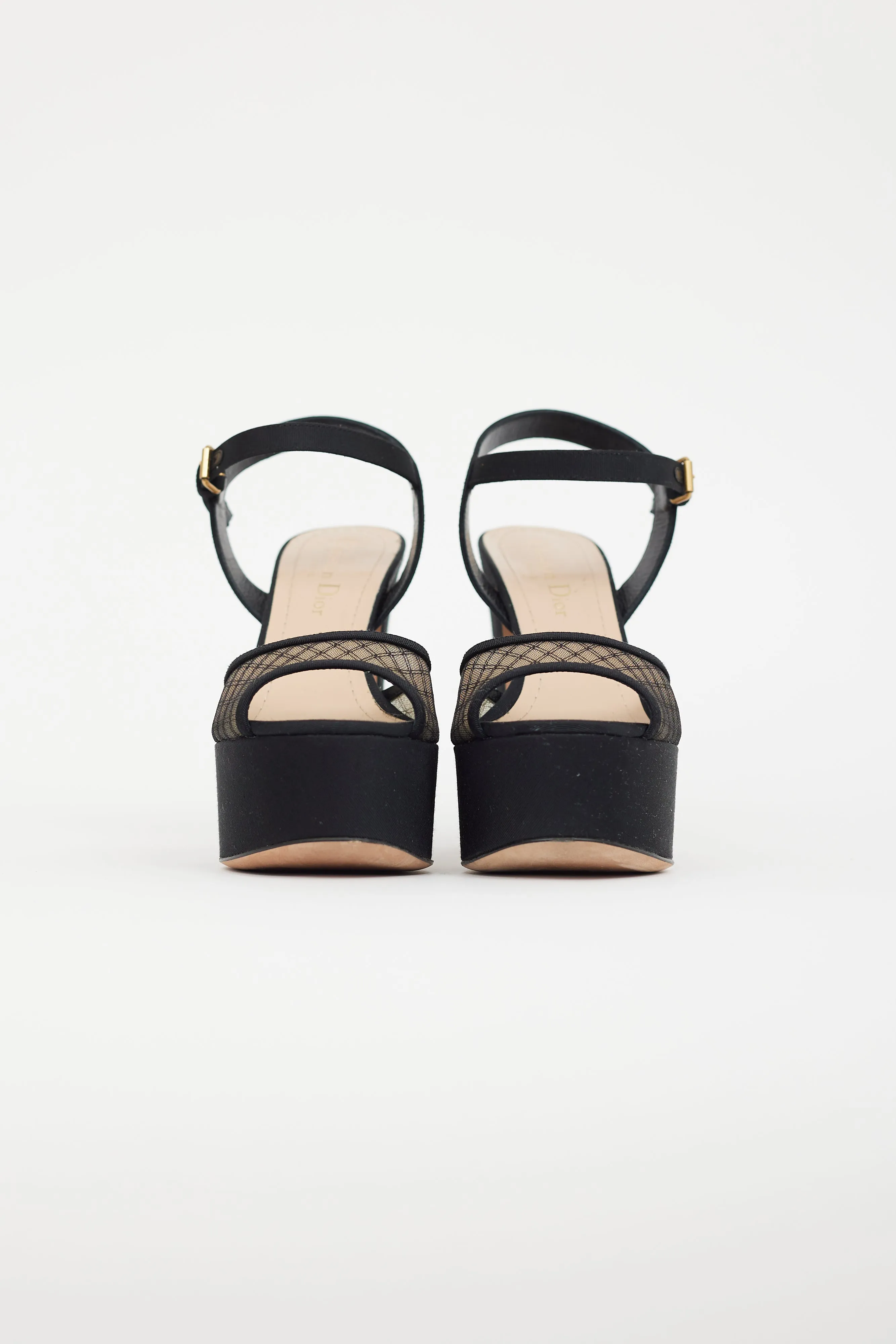 Black Goldendior Mesh Platform Heel