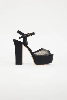 Black Goldendior Mesh Platform Heel