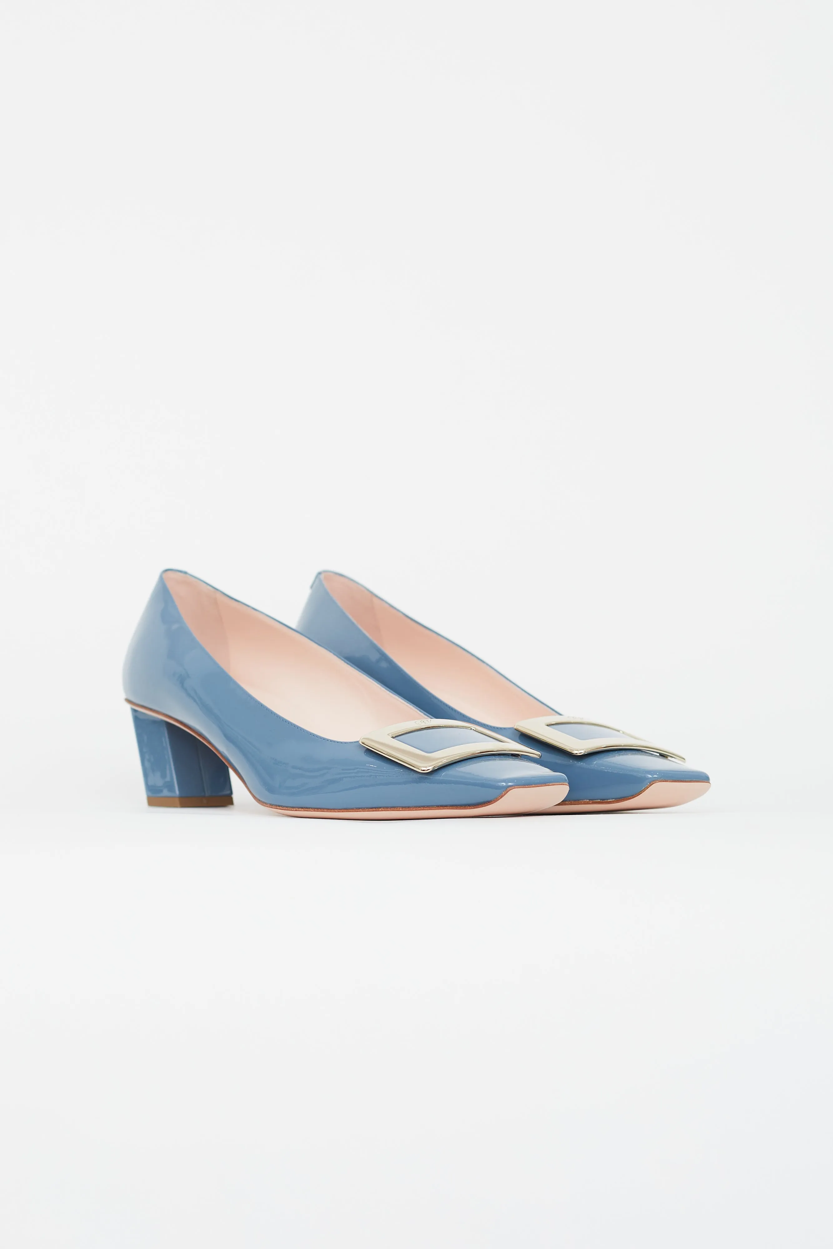 Blue & Gold Patent Belle Vivier Heel