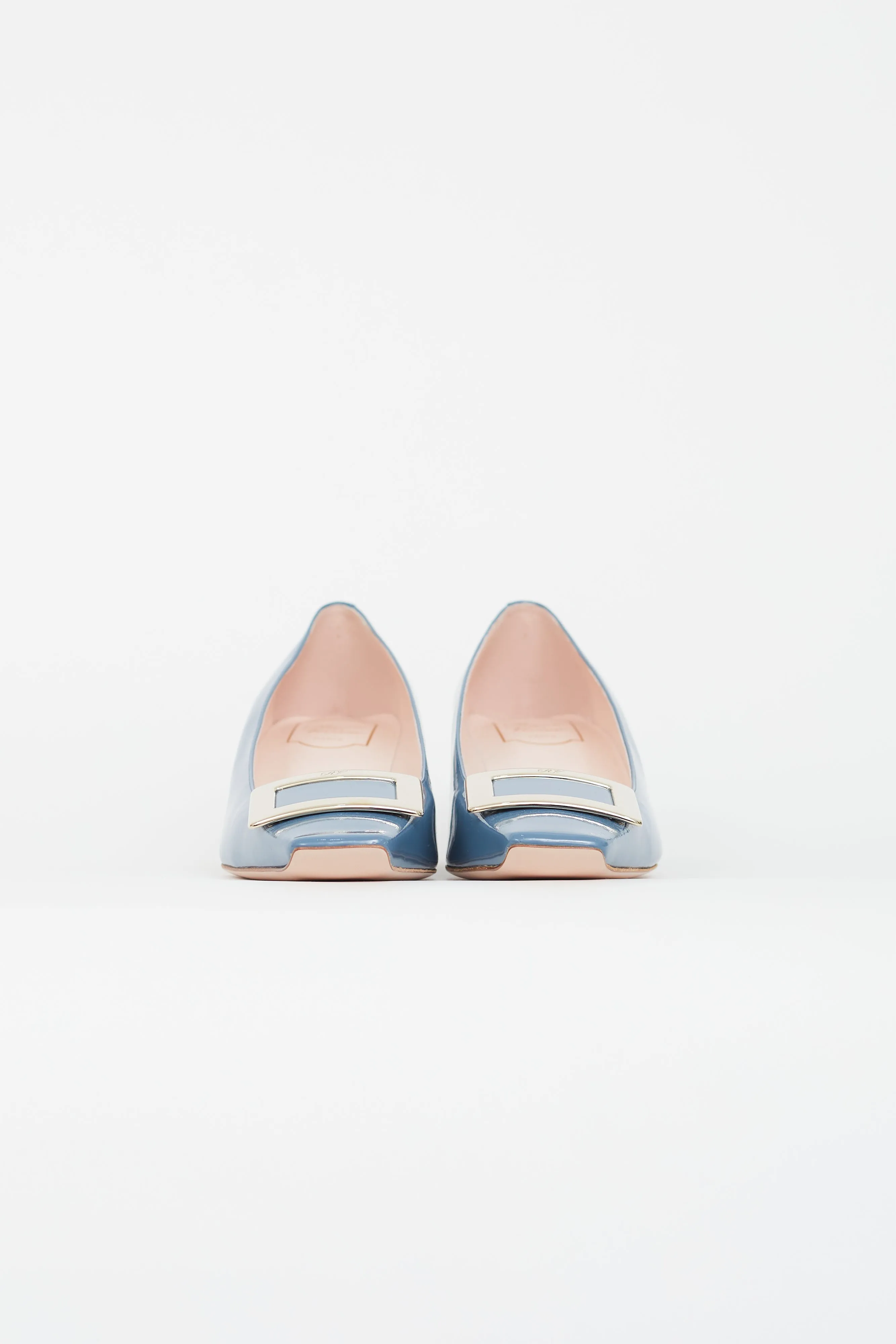 Blue & Gold Patent Belle Vivier Heel