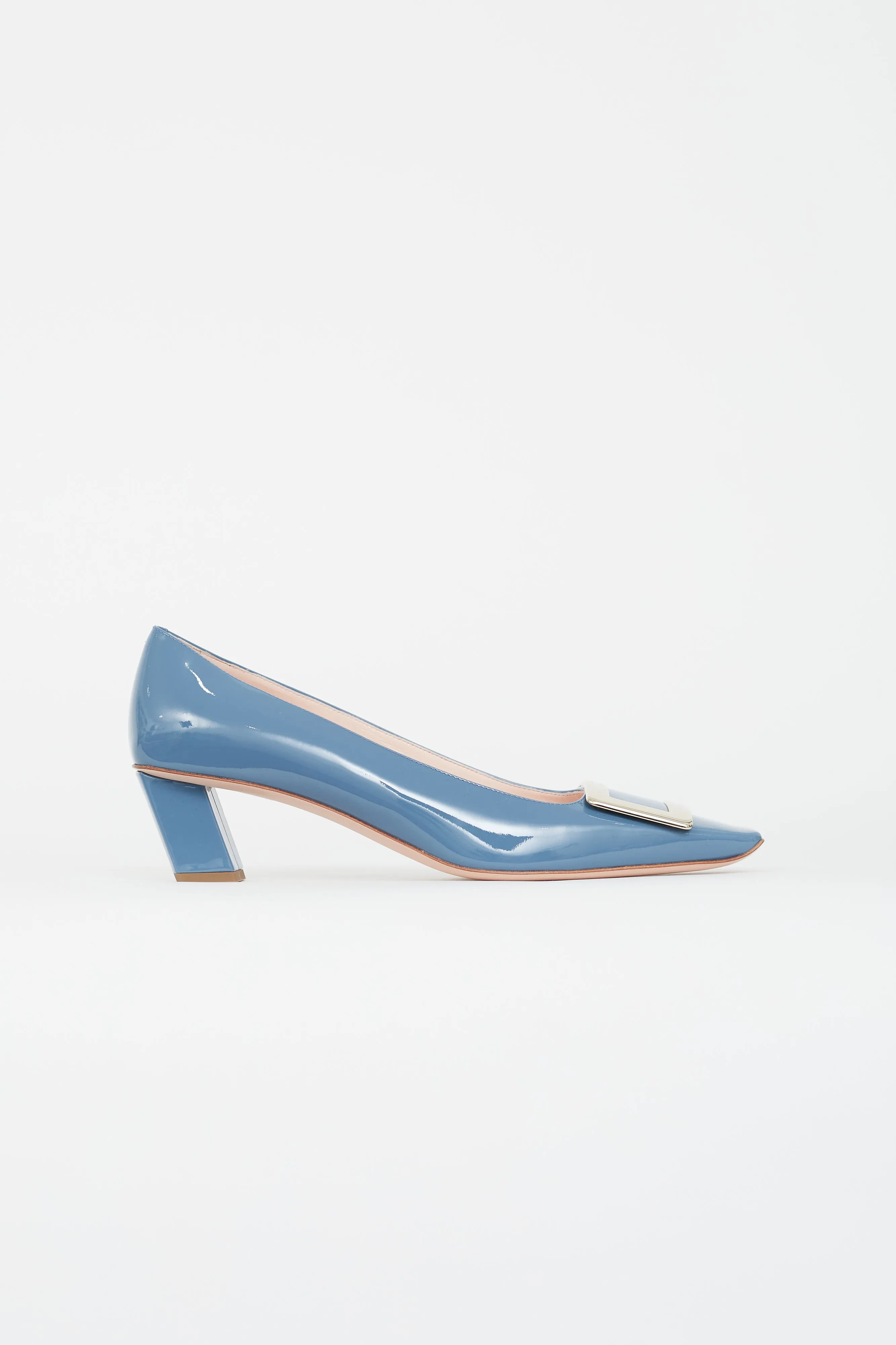 Blue & Gold Patent Belle Vivier Heel