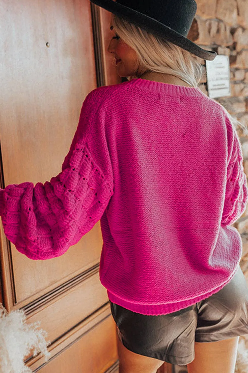 Bubble Sleeve Knit Sweater