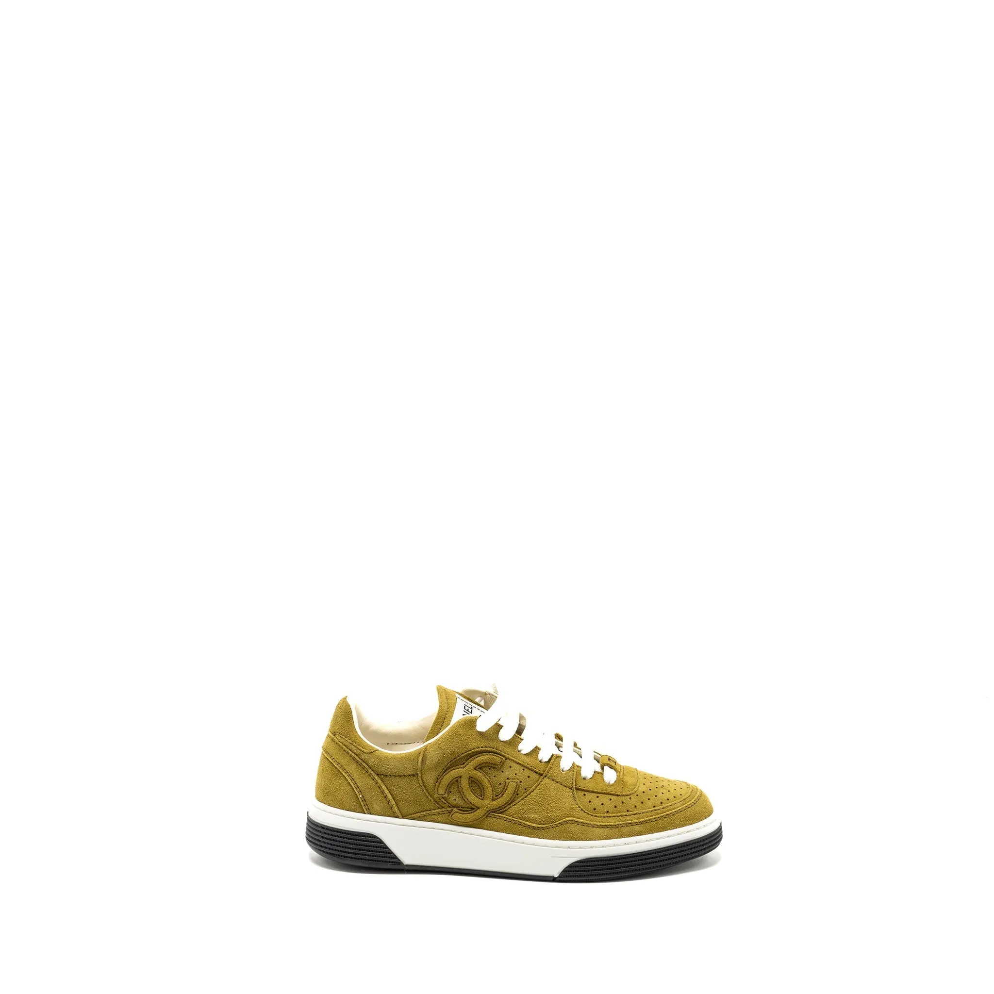 Chanel 23A Size 37.5 Sneakers Suede Green