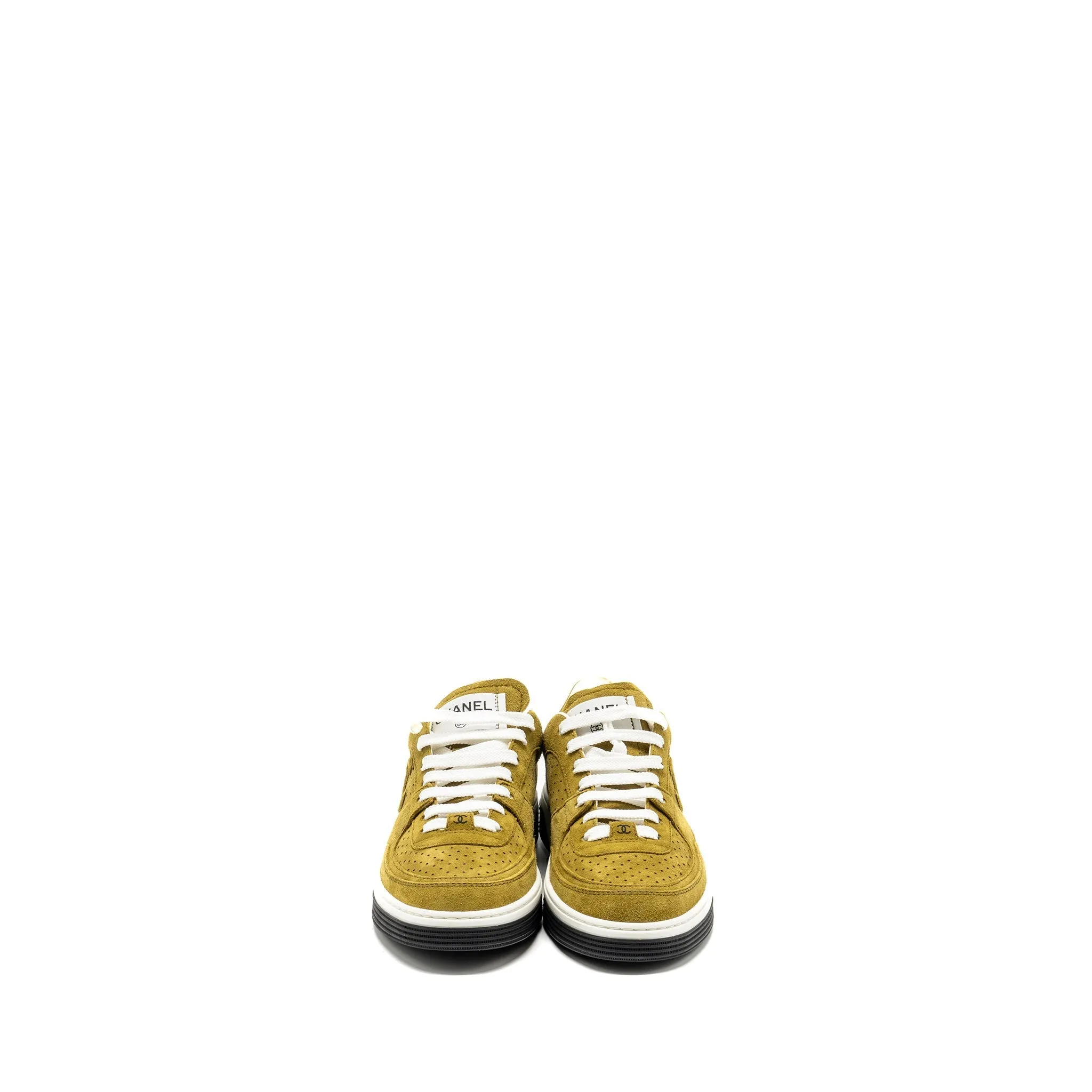 Chanel 23A Size 37.5 Sneakers Suede Green