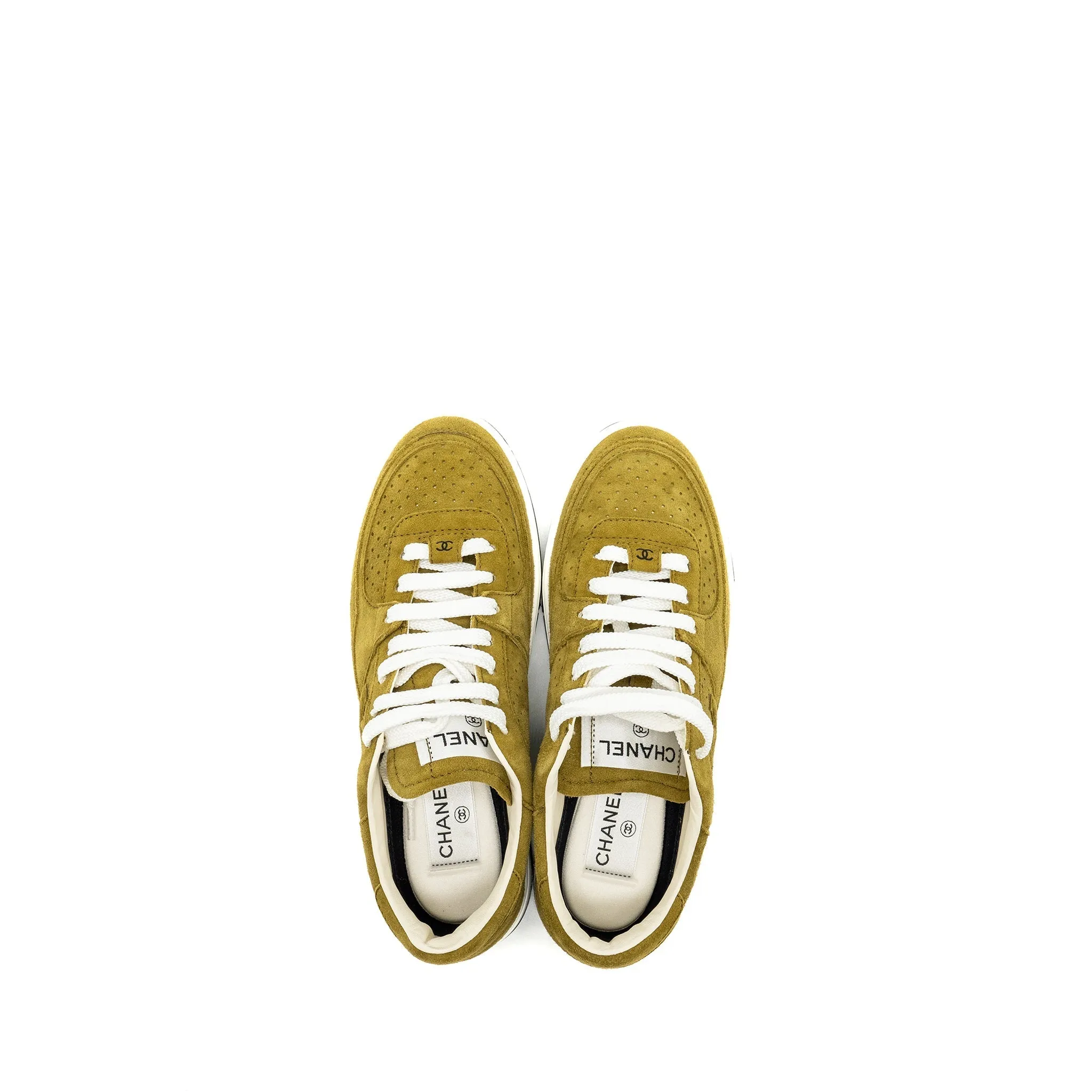 Chanel 23A Size 37.5 Sneakers Suede Green