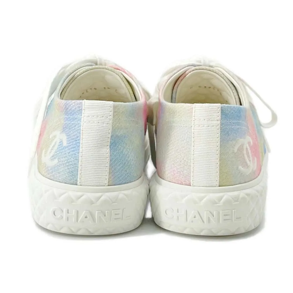 CHANEL CC Logo Matelasse Sneakers Multicolor G38278 Canvas Size 38C
