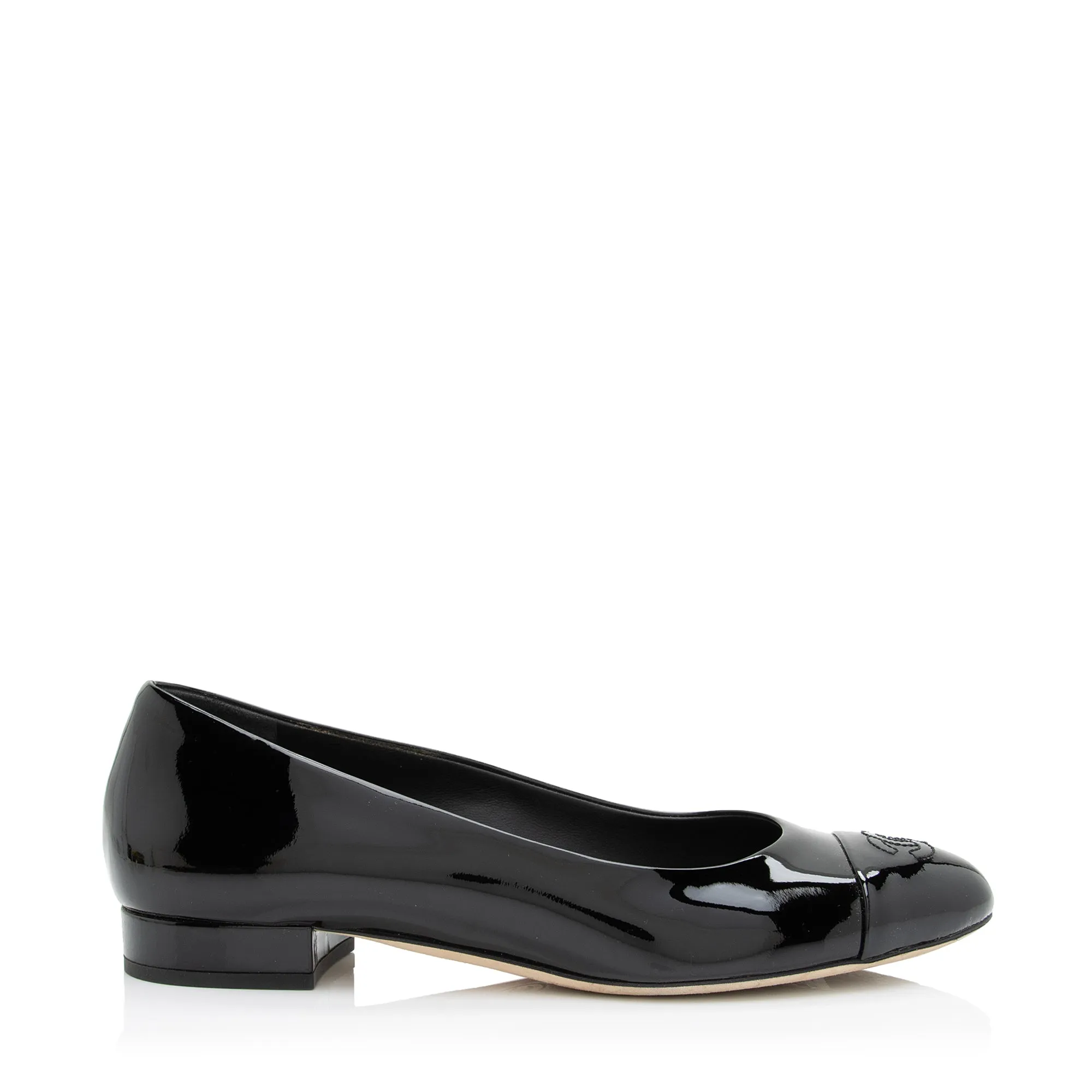 Chanel Patent Calfskin CC Cap Toe Ballet Flats - Size 8.5 / 38.5 (SHF-SGOQ3I)