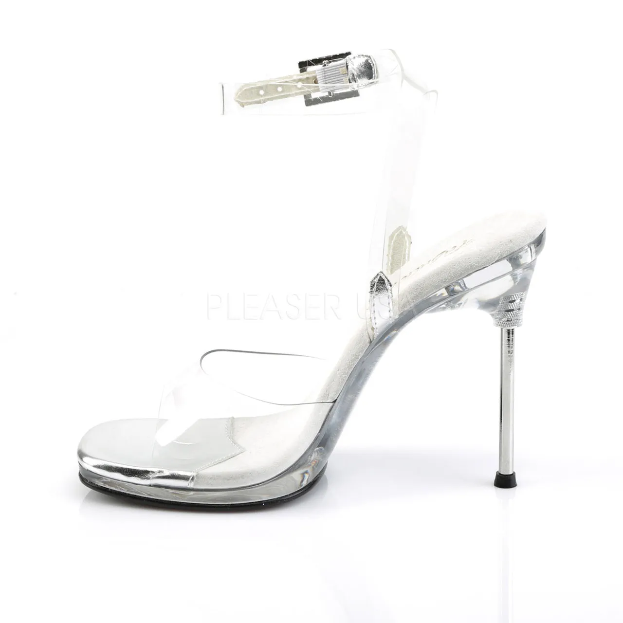 Clear 4.5" Heel Platform Wrap Around Ankle Strap Sandal