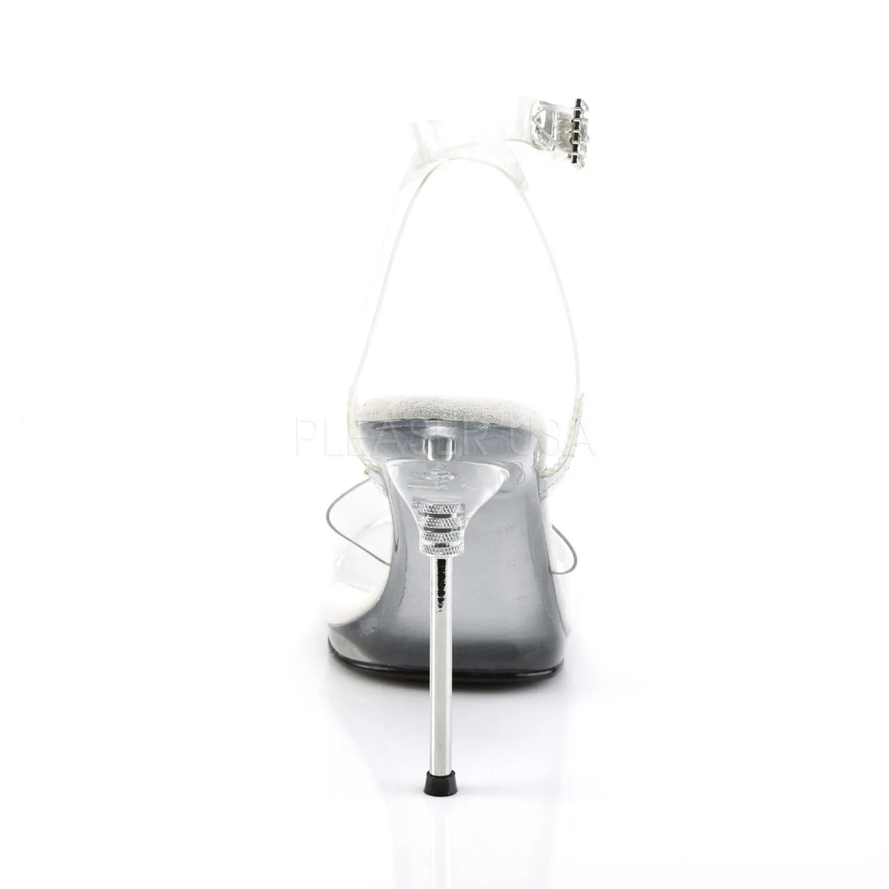 Clear 4.5" Heel Platform Wrap Around Ankle Strap Sandal