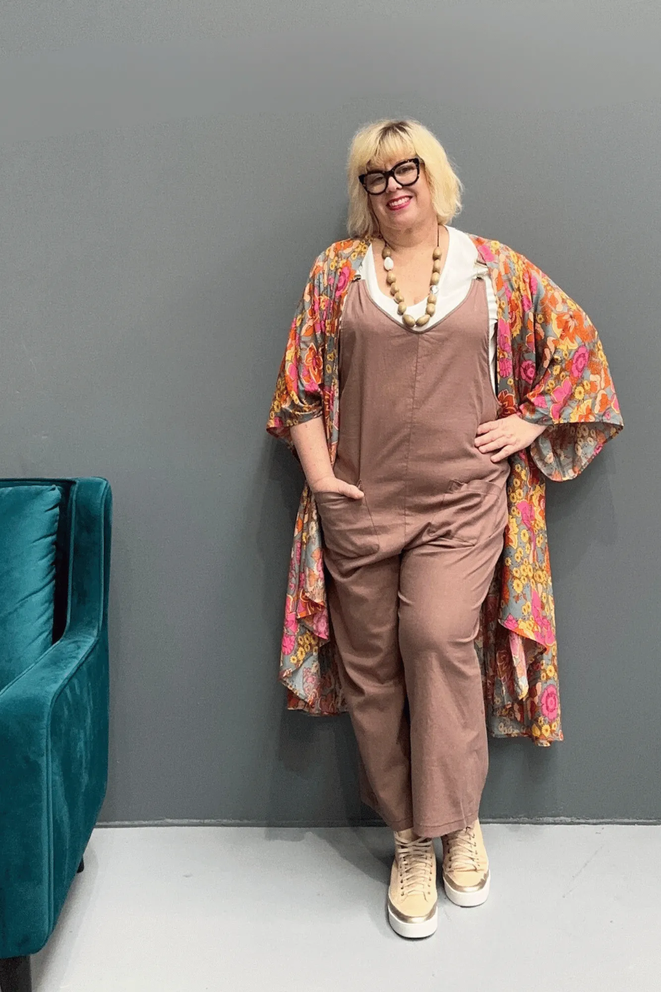 'DIVINE' Linen Overalls - Peppercorn