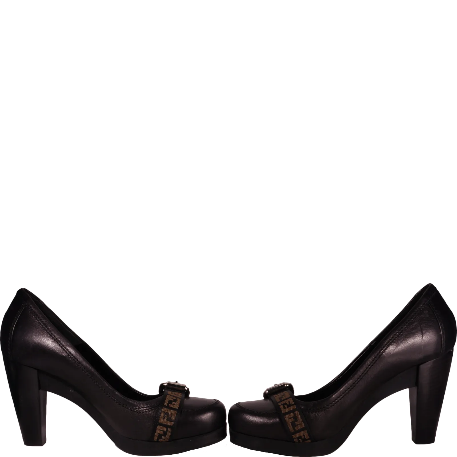 FENDI ZUCCA ROUND-TOE PUMPS