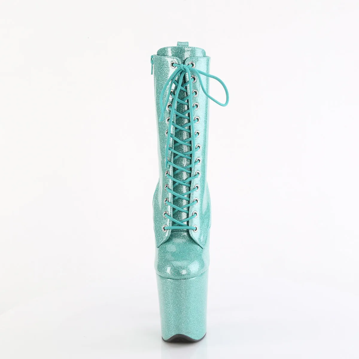 Flamingo 1040GP Aqua Glitter Patent 8" Ankle Pole Dance Boots