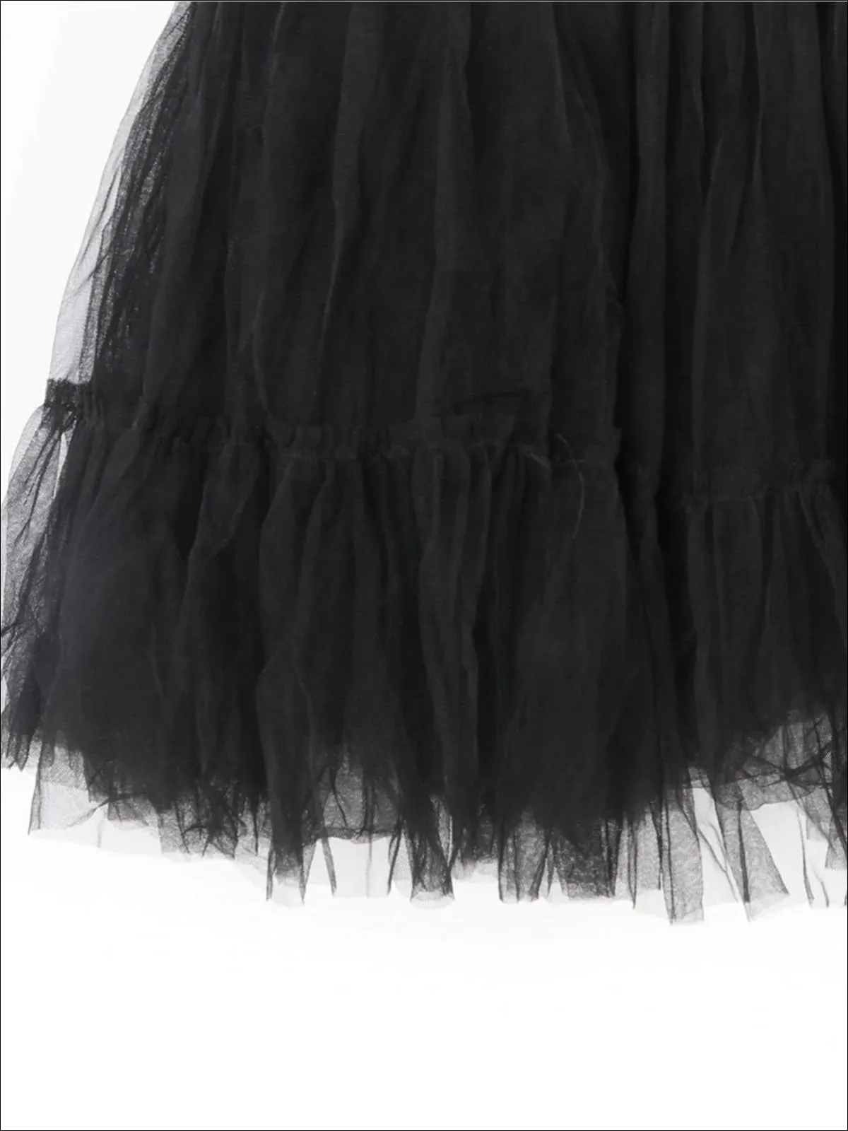 Girls Striped Spaghetti Strap Blouse And Black Tutu Skirt Set