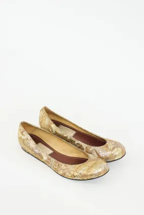 Gold Metallic Jacquard Flat