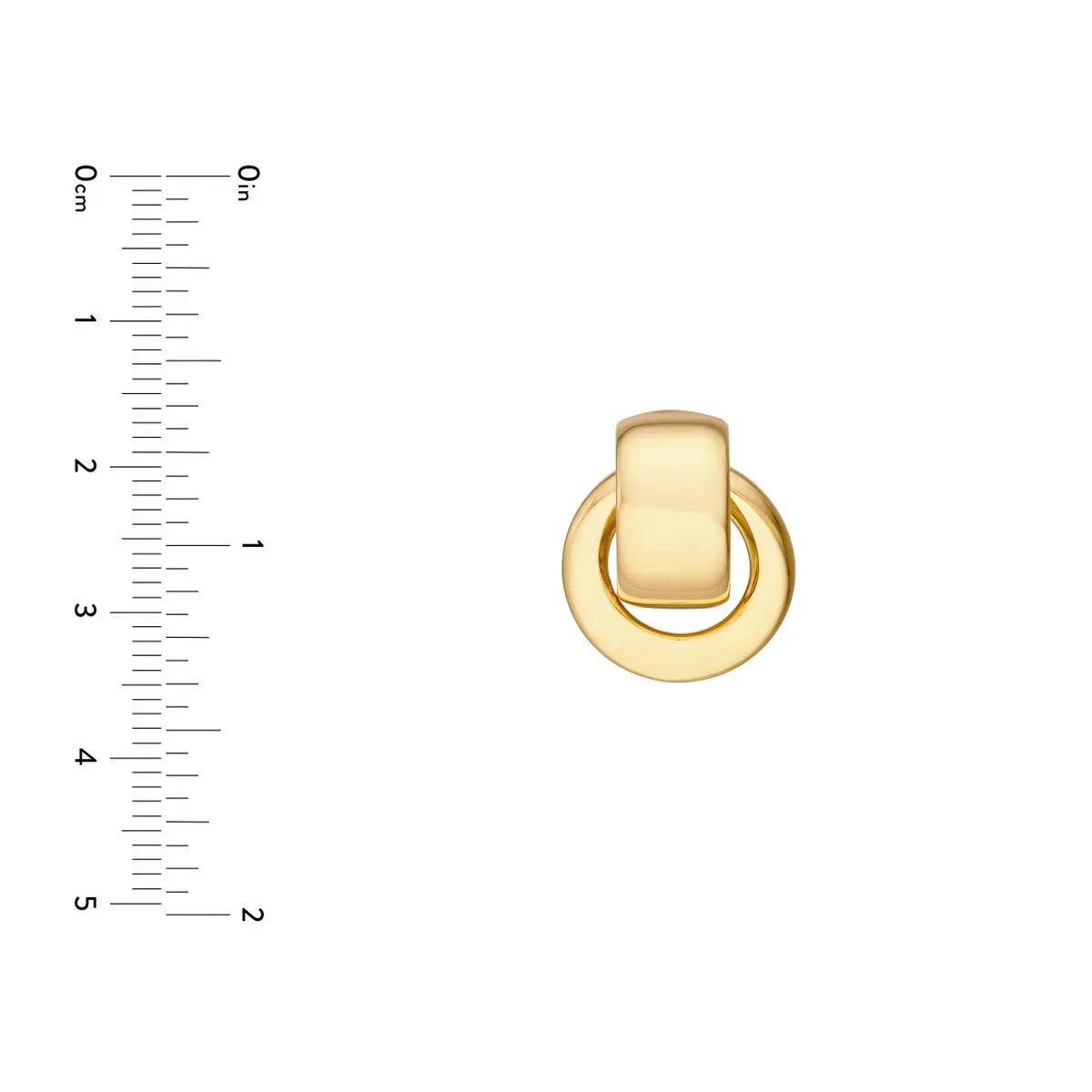 Polished Door Knocker Hoop Earrings - 14K Yellow Gold - by Dazyle