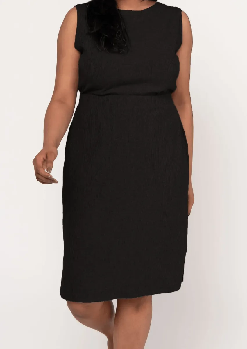 The Dressy Rib Knit Skirt in Black