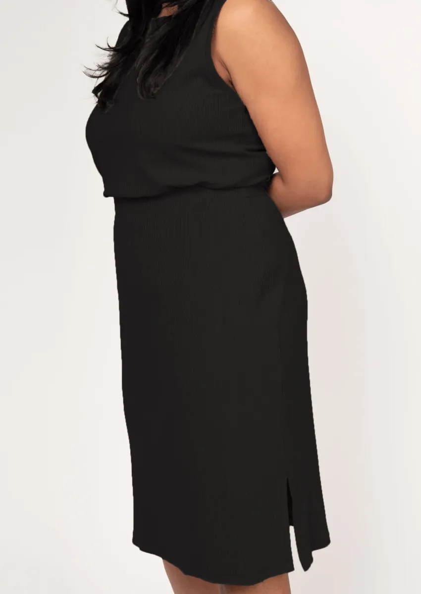 The Dressy Rib Knit Skirt in Black
