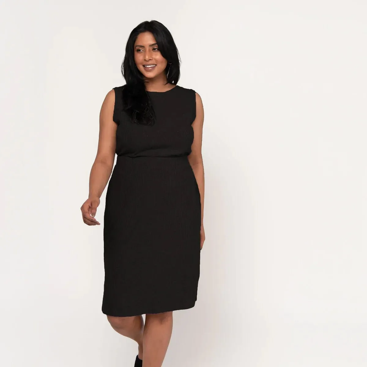 The Dressy Rib Knit Skirt in Black